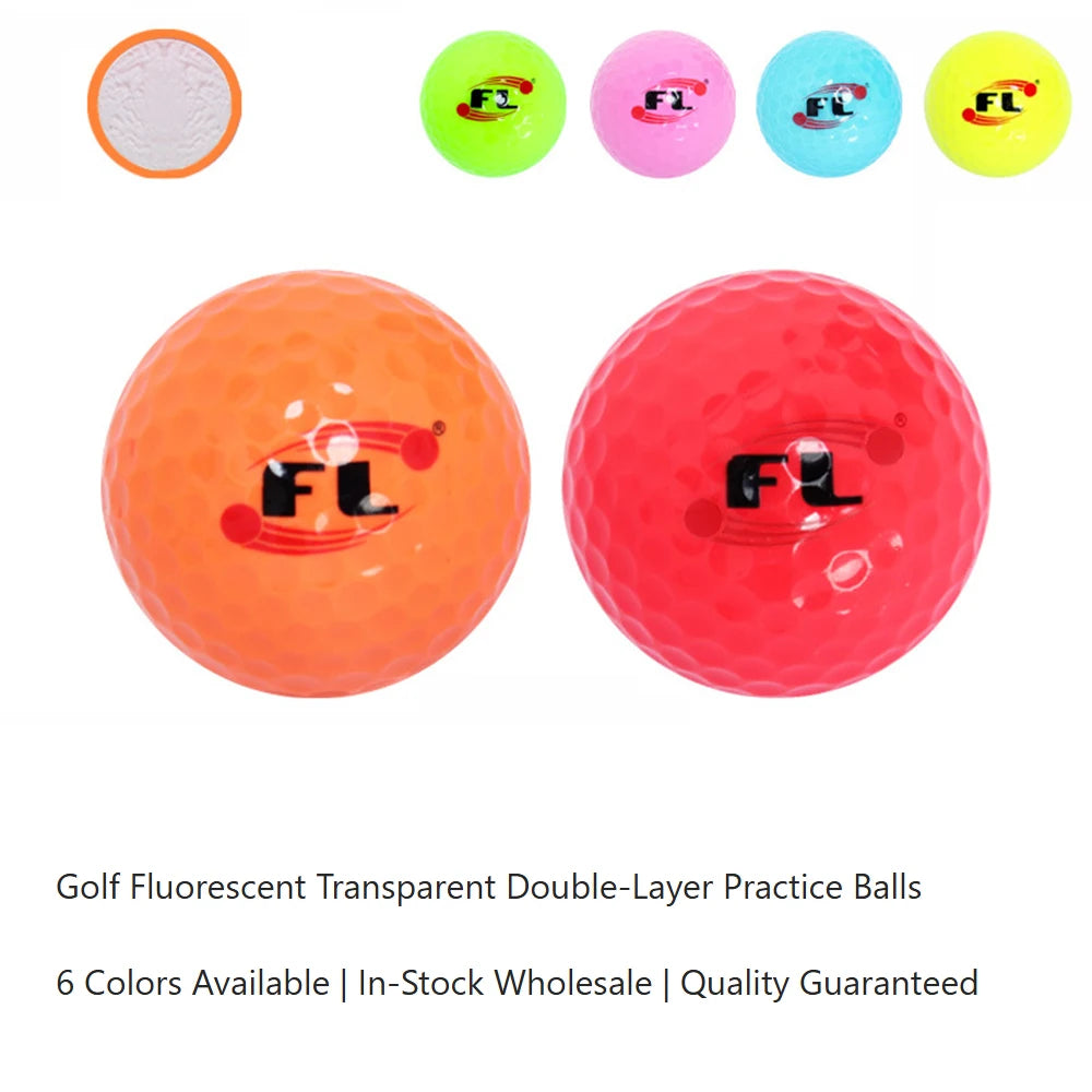 6 Pack Glow Golf Balls for Night Sports - Rubber Fluorescent Glowing in The Dark Golf Ball - Long Lasting Bright Luminous Balls