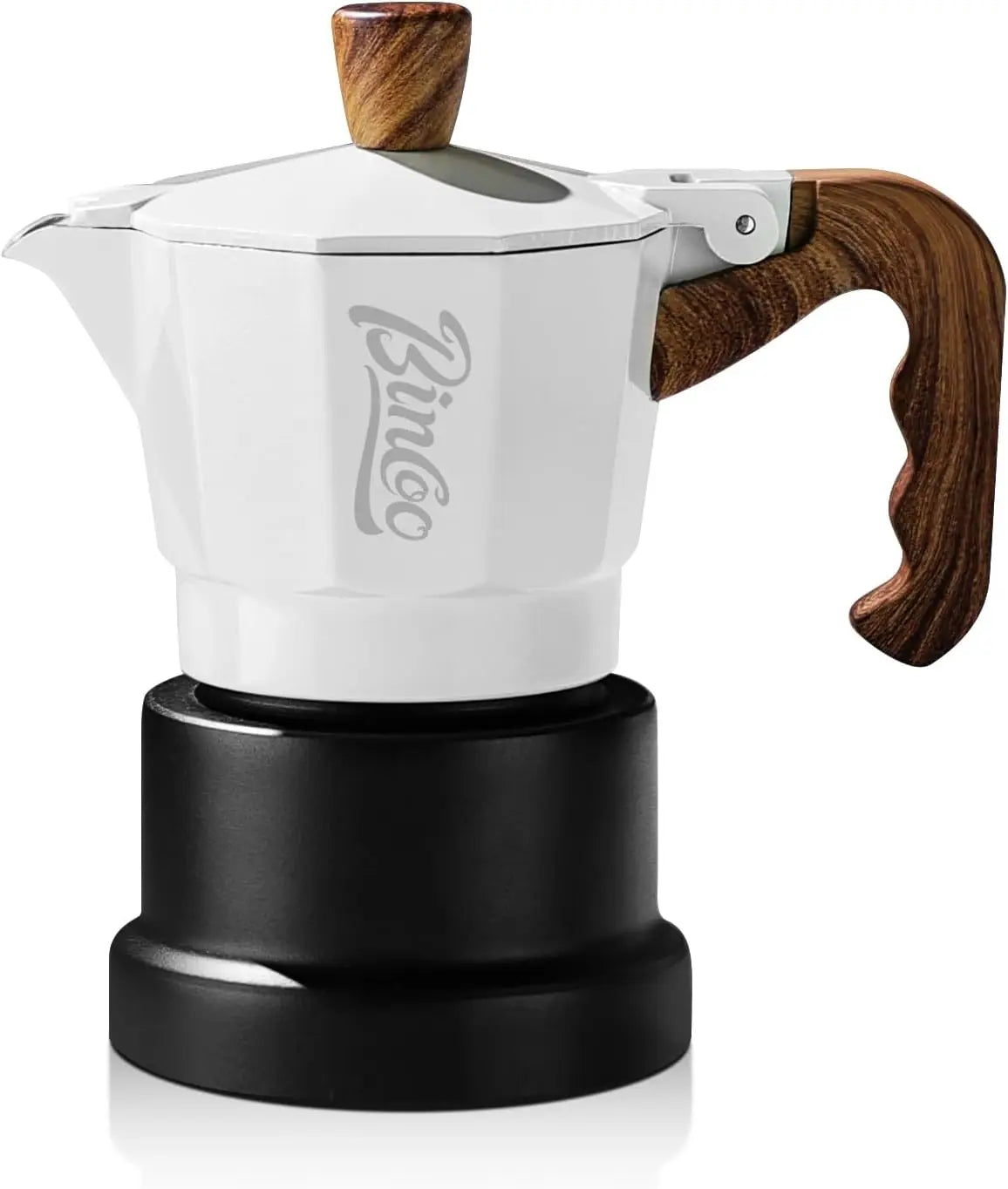 Three Espresso Maker Stovetop,Camping Moka Pot 2 Cup/120ML,Stove Top Espresso Italian Coffee Maker
