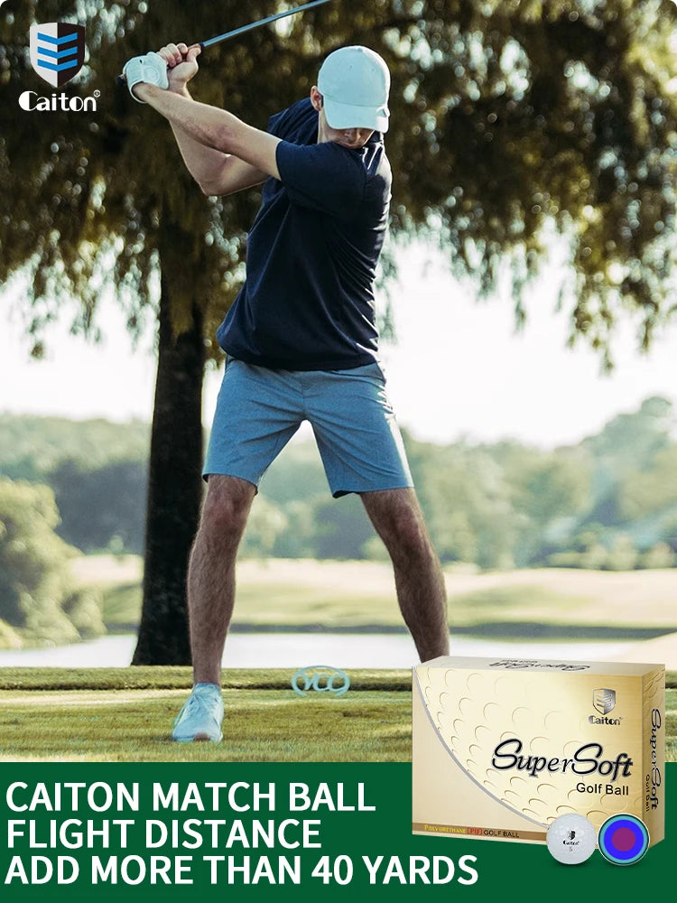 Caiton 12pcs golf game balls, 2-5 layer structure（Opt）, professional game performance, suitable for different high swing speeds