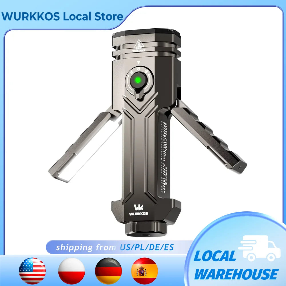 Wurkkos HD02 LED Camping Lamp Portable Outdoor Sports Fishing 3200 Lumens Hunting Hiking Searchlight with Rechargeable Battery