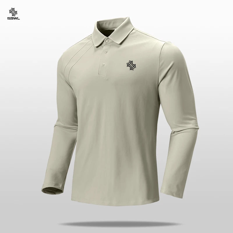 SBWL Autumn and winter fashion golf outdoor sports long sleeve stand collar T-shirt running fitness breathable base shirt Tops