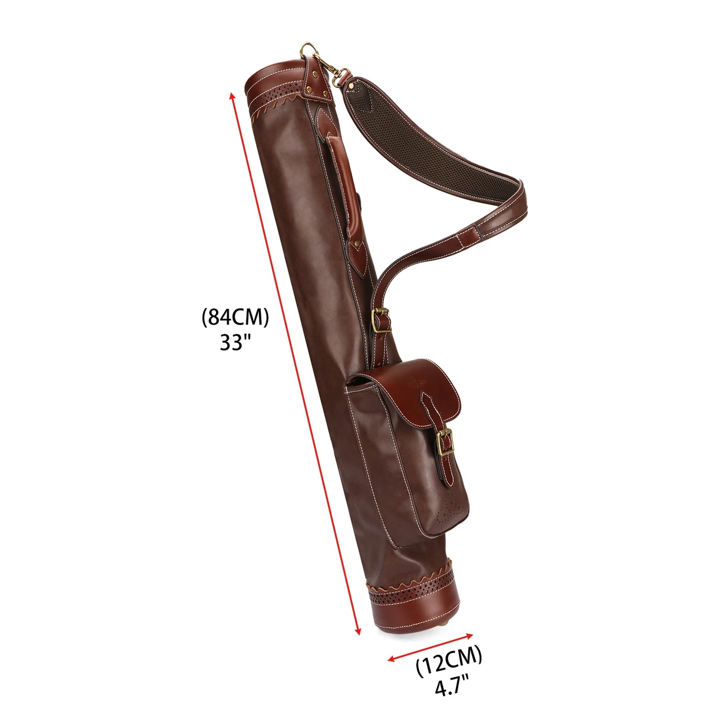 Tourbon Microfiber Leather Golf Club Carry Bag Vintage Pencil Style Sunday Bag for Driving Range Outdoor Brown
