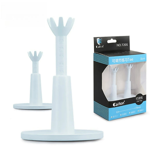 Adjustable Golf Tees Golf Essential Accessories Unbreakable & Durable Reusable Home Golf Tees - 2 Pack White