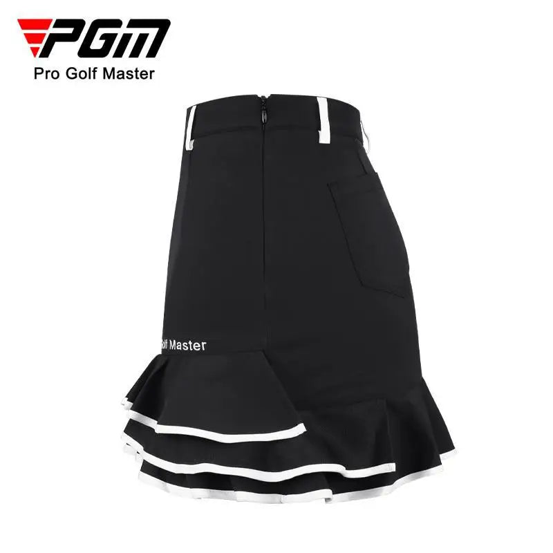PGM Women Golf Short Skirt Quick Dry Breathable Ladies Girls Fashion Fishtail Skirts Black White XS QZ080