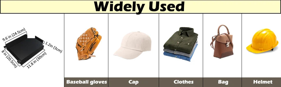6 Tier Adjustable Ball Cap Storage Organizer With 18 Plate Tray for 180 Baseball Hat, Commercial Home Use, Black Metal