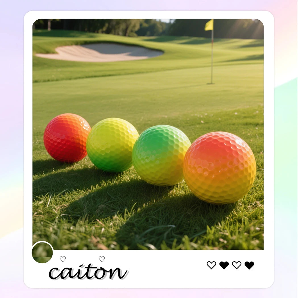 Caiton 12/3PCS Pro Gradient Golf Balls – 2-Layer Soft Balls Add 40+ Yards, Great for Practice, Training, Game or Gift