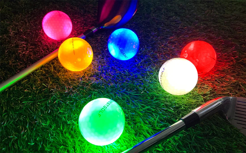 6Pcs Glow In The Dark Light Up Luminous LED Golf Balls 4 Built-in Lights For Night Practice Gift for Golfers