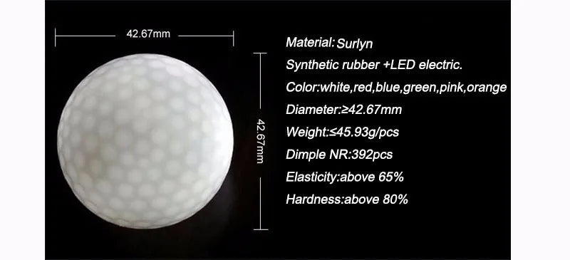 CRESTGOLF 3pcs/Per Pack Led Golf Balls for Night Training Luxury Golf Practice Balls with 6 Colors