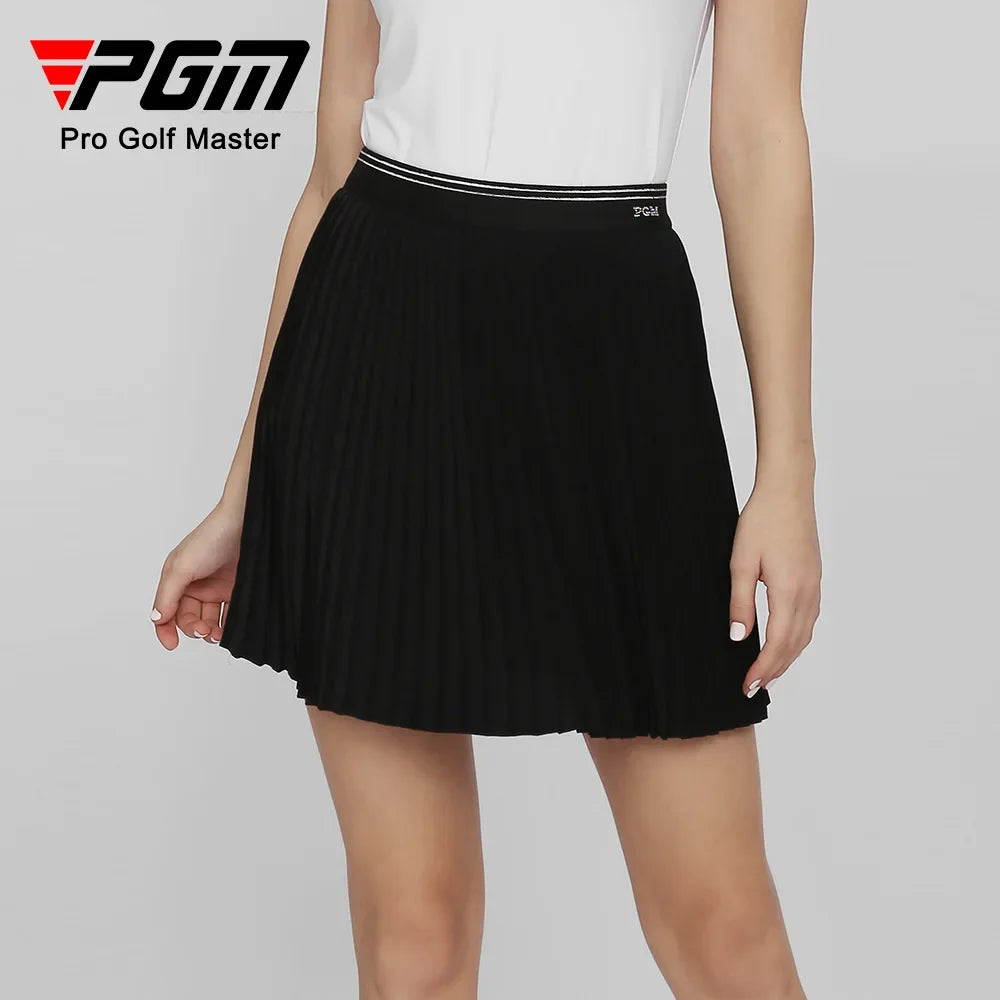 PGM Women's Golf Skirt Summer Quick-drying Sports Skirt Elastic Belt Bright Diamond Pleated Skirt QZ088