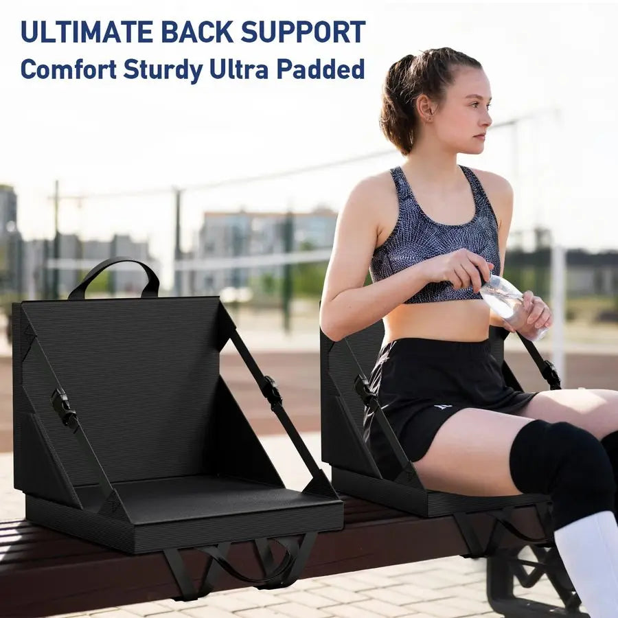 Seats with Back Support Folding bleacher Chair for Beach and Camping Portable Bleachers Cushions for Adults and Kids Foldable Ou