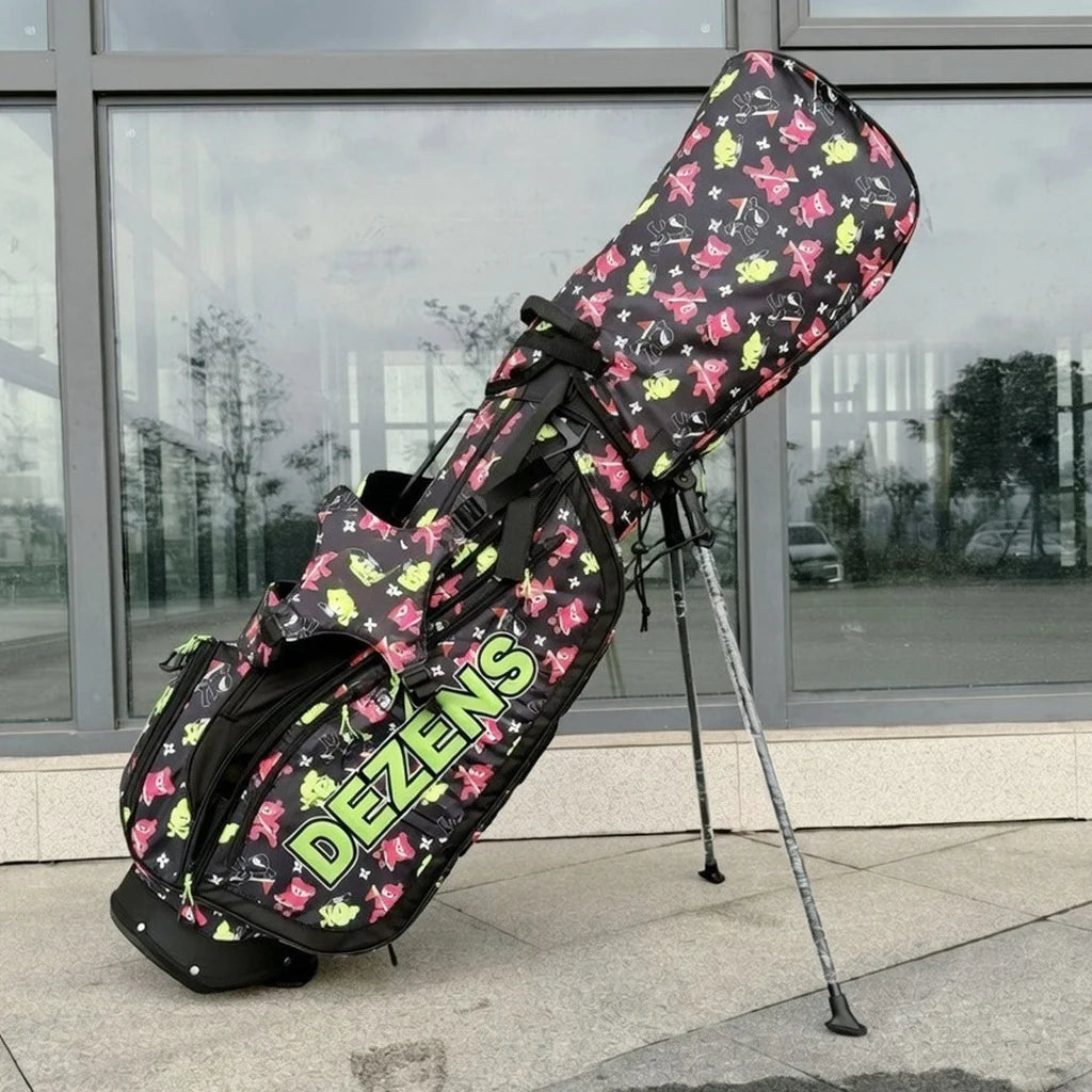 DEZENS Men's/Women's High Quality Lightweight Canvas Professional Golf Stand Bag Bracket Caddy Bag Golf Bag
