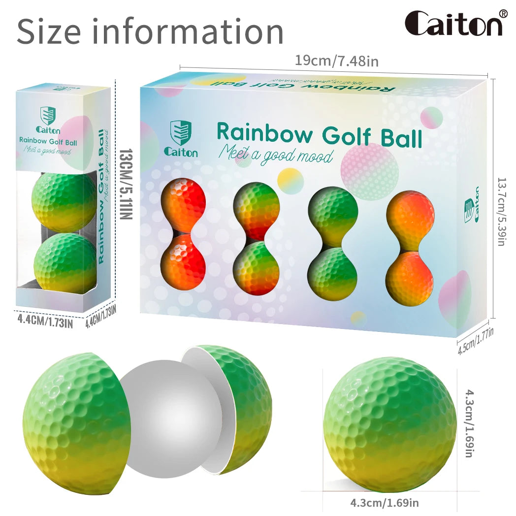 Caiton 12/3PCS Pro Gradient Golf Balls – 2-Layer Soft Balls Add 40+ Yards, Great for Practice, Training, Game or Gift