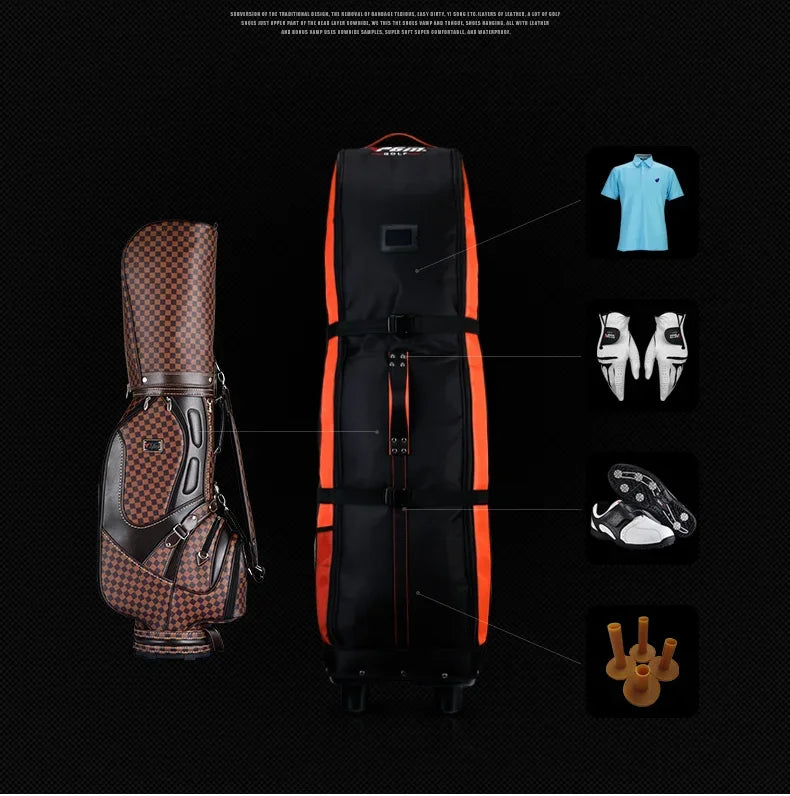 PGM Golf Aviation Bag Travel with Wheels Large Capacity Storage Foldable Airplane Travelling Bags 4 Colors HKB006