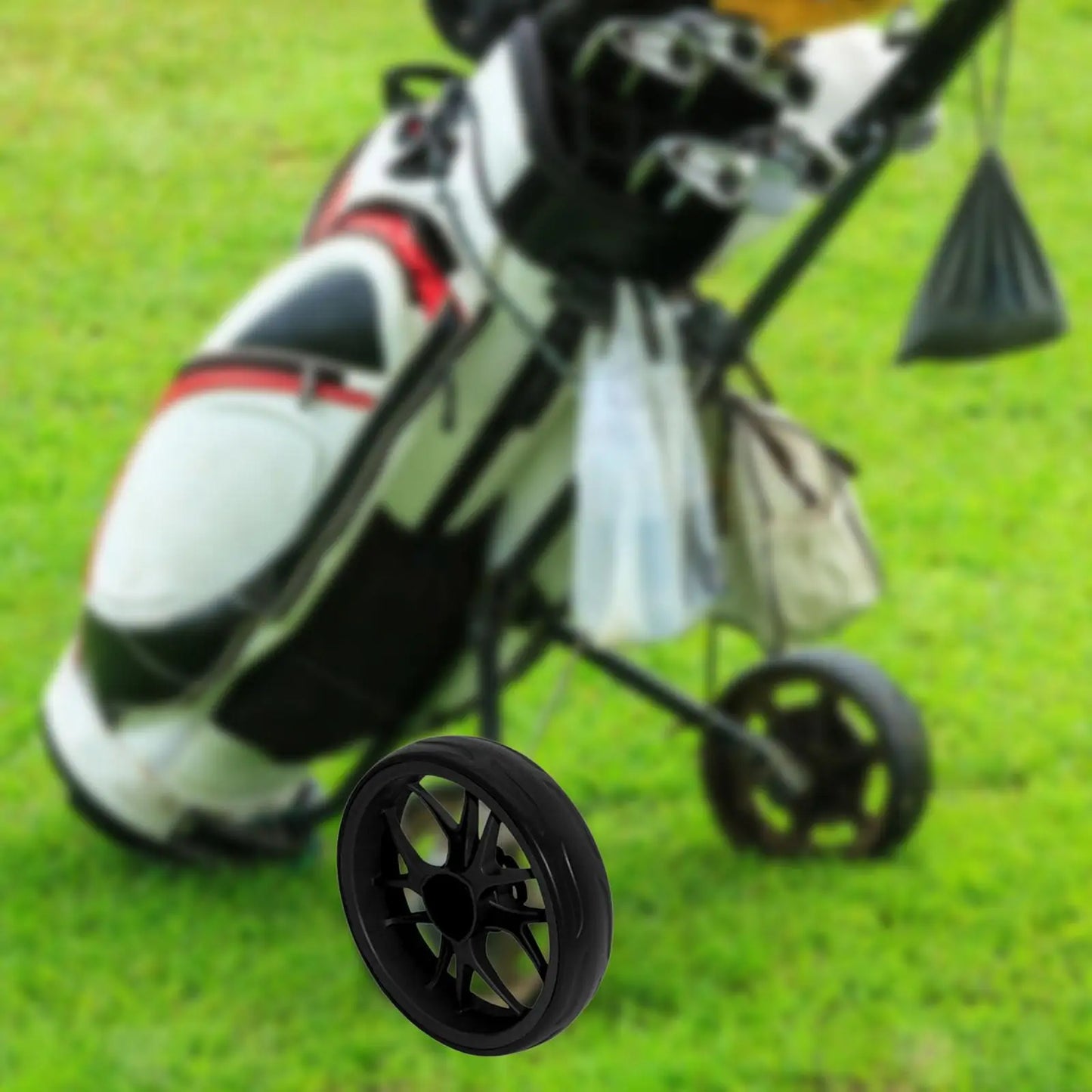 Golf Trolley Wheel Golf Push Cart Wheel Lightweight High Performance Compact Easy Installation Portable Replaces Part