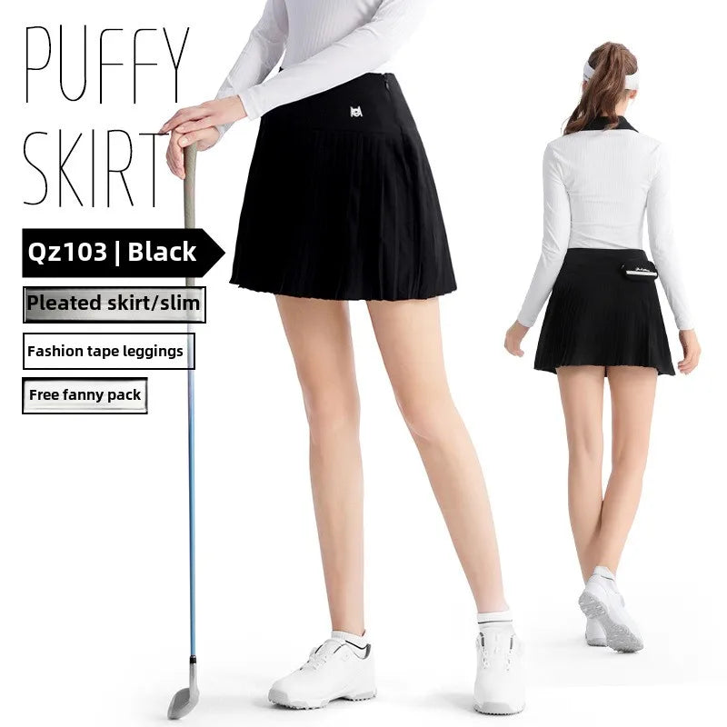 PGM Women's Golf Skirt Summer Anti Walk Light Speed Dry A-line Sports Pleated Skirts QZ103