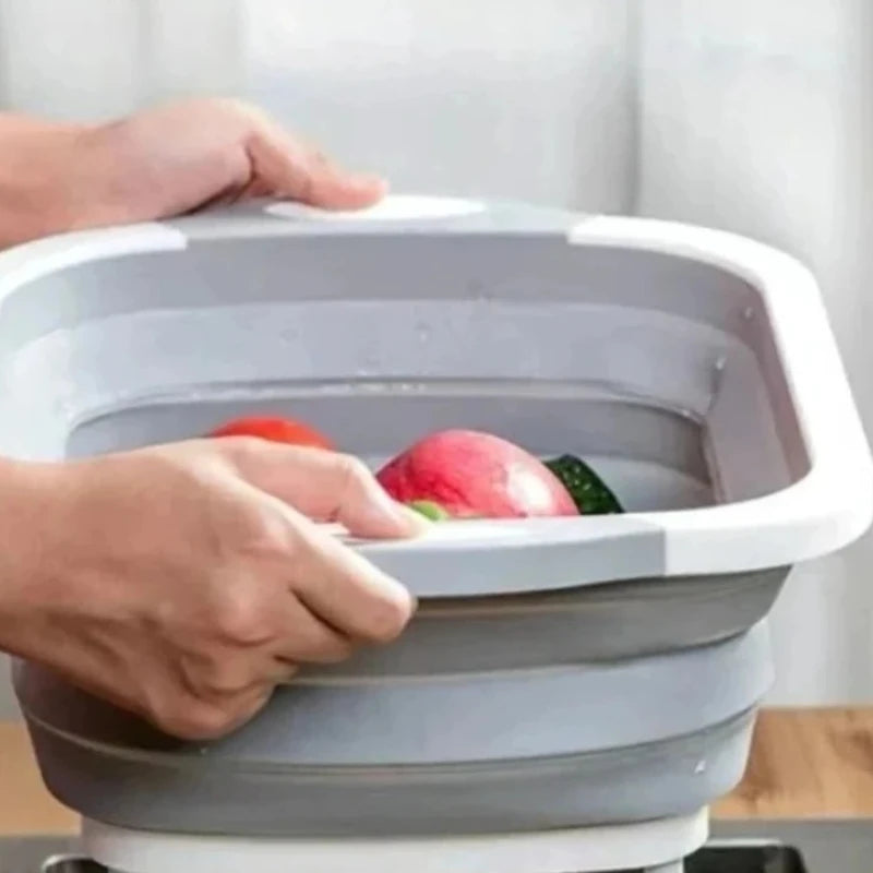 Portable Folding Wash Basin Collapsible Sink Large Compression Basin for Camping Dormitory Household Outdoor Washing