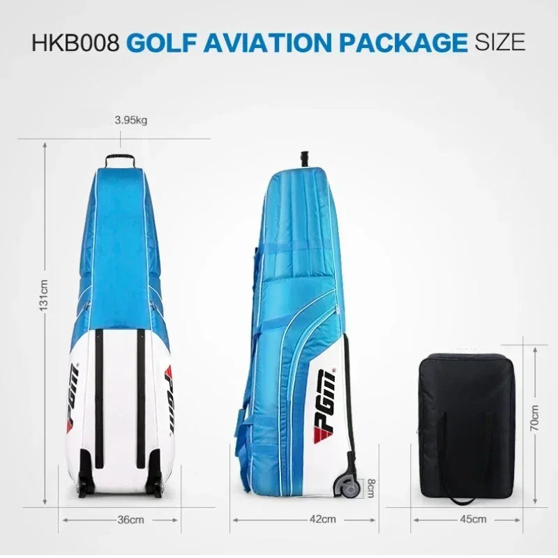 PGM Lightweight Foldable Golf Bag Travel Plane Caddy Bags With Wheel Aircraft Stand Thickening Folding Pad Golf Cover Bag HKB008