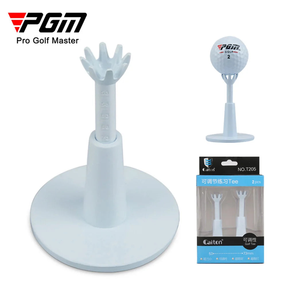 Adjustable Golf Tees Golf Essential Accessories Unbreakable & Durable Reusable Home Golf Tees - 2 Pack White