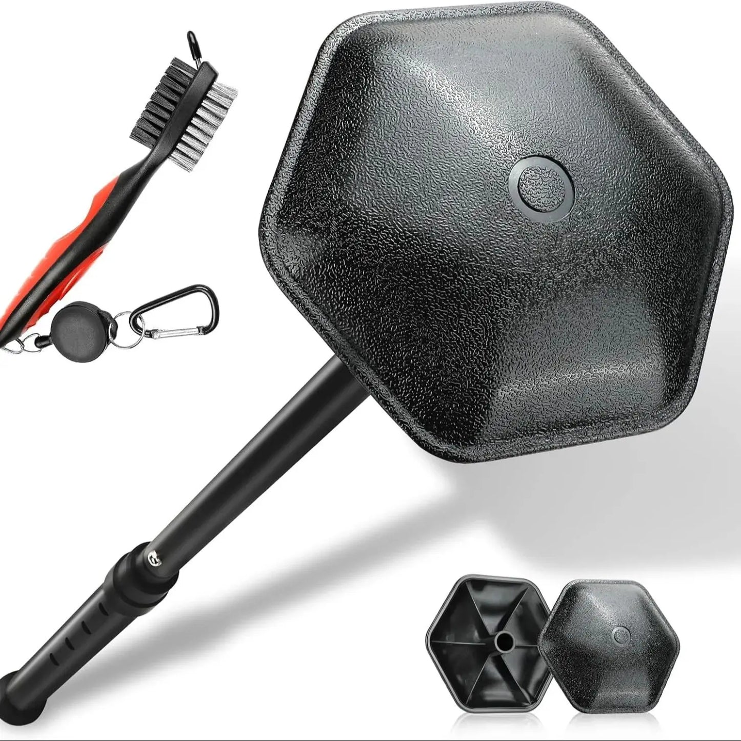 Golf Travel Bag support pole - Sturdy Aluminum Alloy Rod Support System With Club Brush