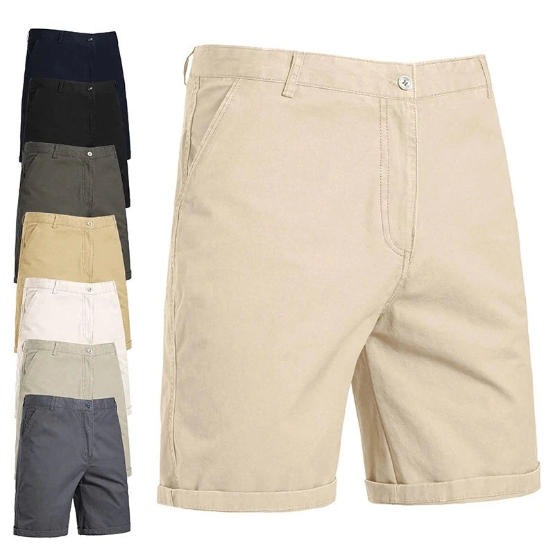 Summer Men Cotton Golf Shorts Dress Shorts Lightweight Quick Dry Casual Work Shorts Man Flat Front Hiking Shorts with 4 Pockets