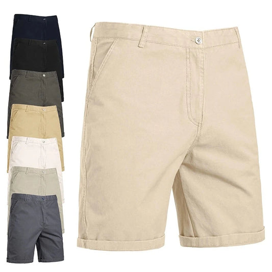 Summer Men Cotton Golf Shorts Dress Shorts Lightweight Quick Dry Casual Work Shorts Man Flat Front Hiking Shorts with 4 Pockets