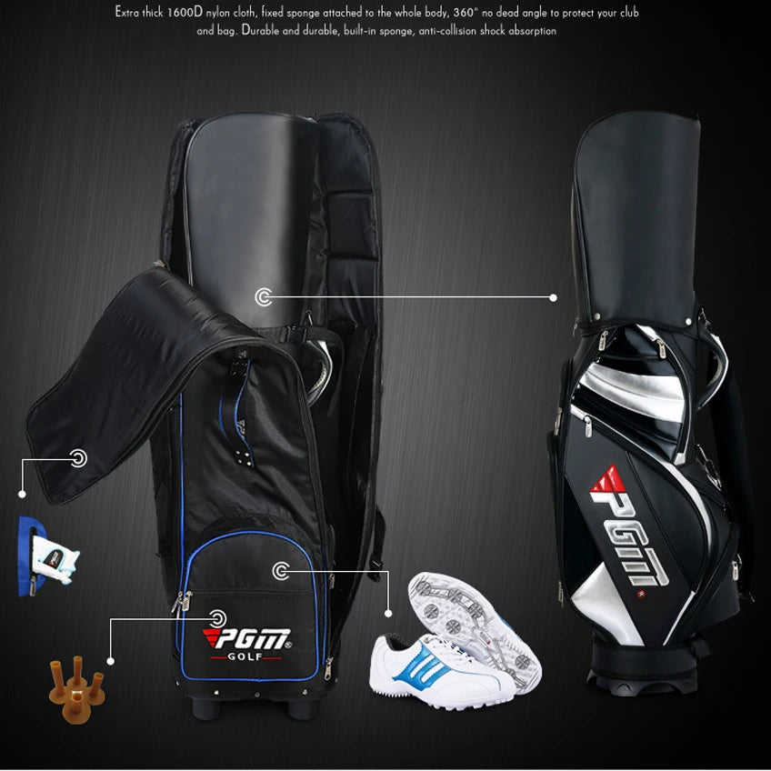 Golf Aviation Bag Foldable with Tugboat Aircraft Consignment Bag with Complimentary Dust Storage Bags HKB009