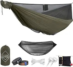 onewind 12Ft Camping Hammock with Mosquito Net, Ridgeline Double Hammock Portable Lightweight Large Hammock Ripstop Nylon Durabl