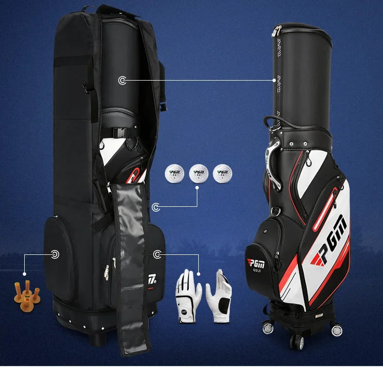 PGM Golf Aviation Bag Waterproof Travel With Wheels Large Capacity Storage Practical Foldable Airplane Ball Bags HKB012