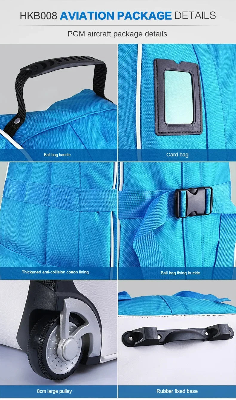 PGM Lightweight Foldable Golf Bag Travel Plane Caddy Bags With Wheel Aircraft Stand Thickening Folding Pad Golf Cover Bag HKB008