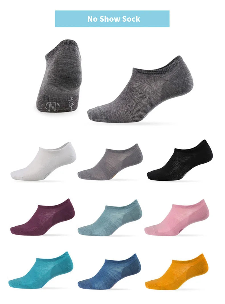 ZEALWOOD Ultra-Light Men's Women's Merino Wool Athletic Socks No Show/ Ankle Breathable Thin Running Tennis Golf Summer 3 Pairs