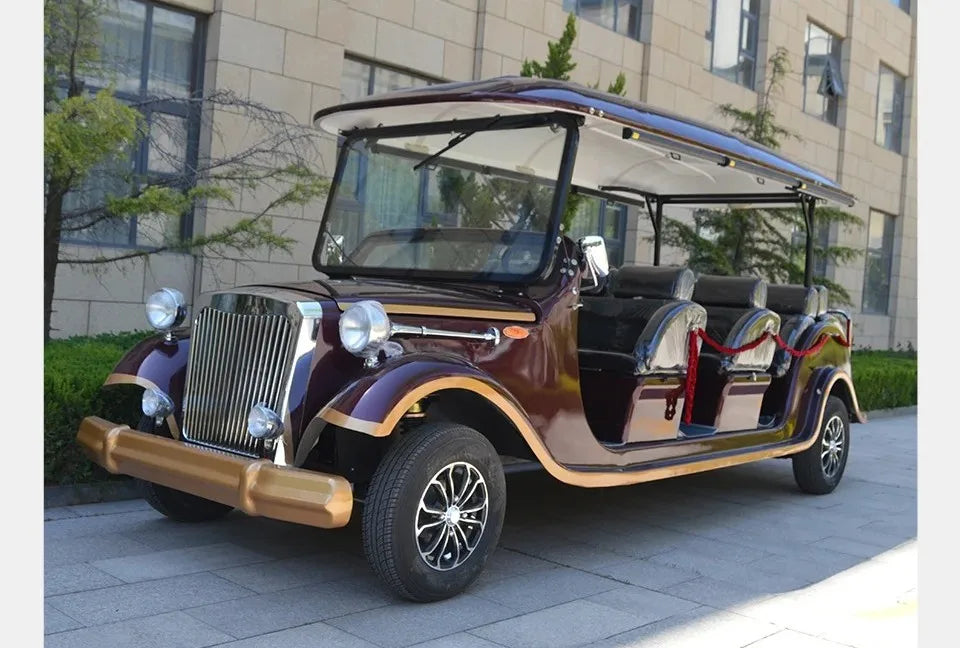 New High Quality 5/8/11/14 Passenger Retro Electric Vintage Car Adult Sightseeing Classic Golf Cart
