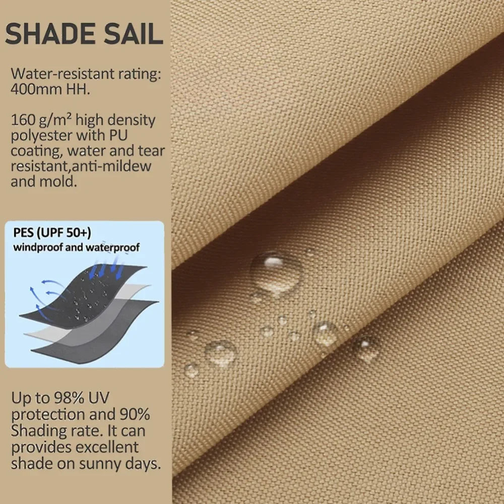 Triangle Sun Shade Sail Canopy UV Block Sunshade Sails Sunscreen for Outdoor Patio Garden Backyard Awning Sunsail with Free Rope