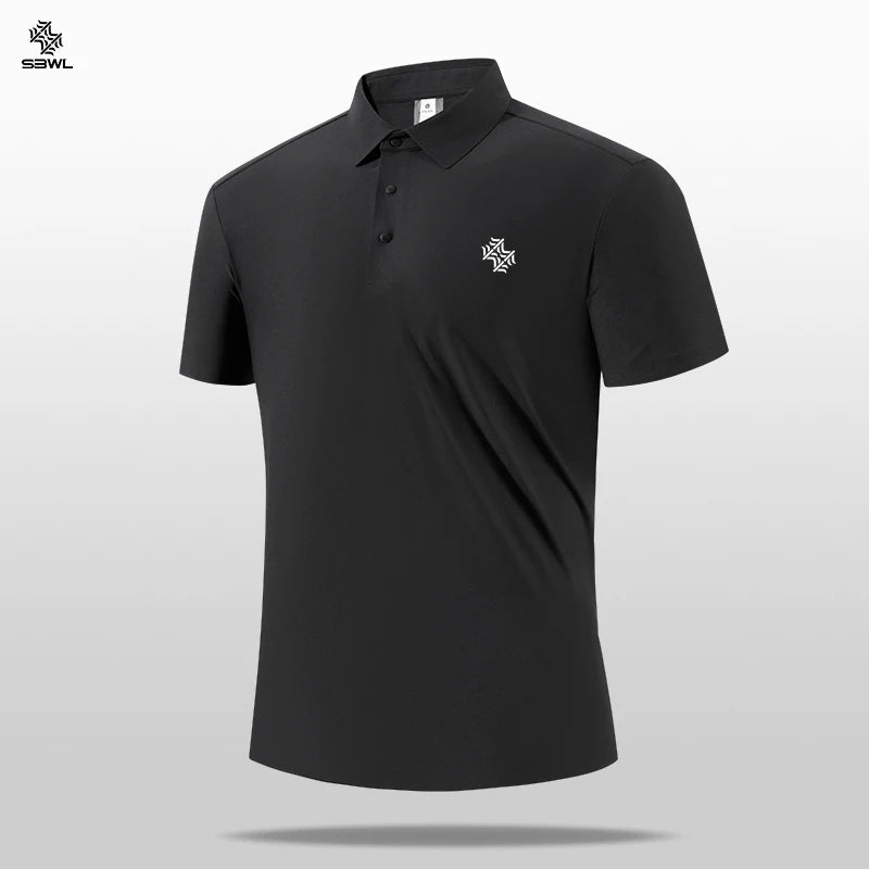 SBWL High quality gym new light fast dry elastic high quality outdoor sports golf running sports POLO shirt fashion casual shirt