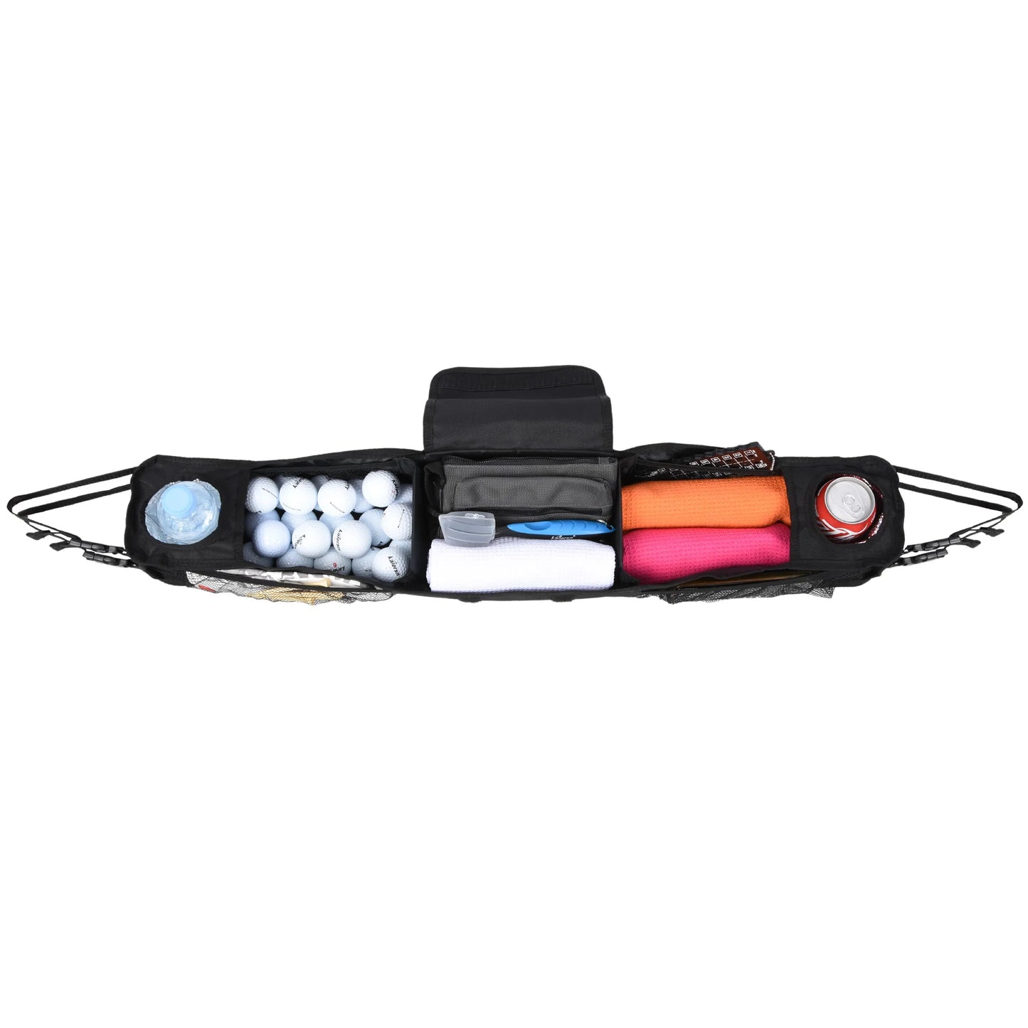 Golf cart front storage basket, portable golf cart specific storage rack