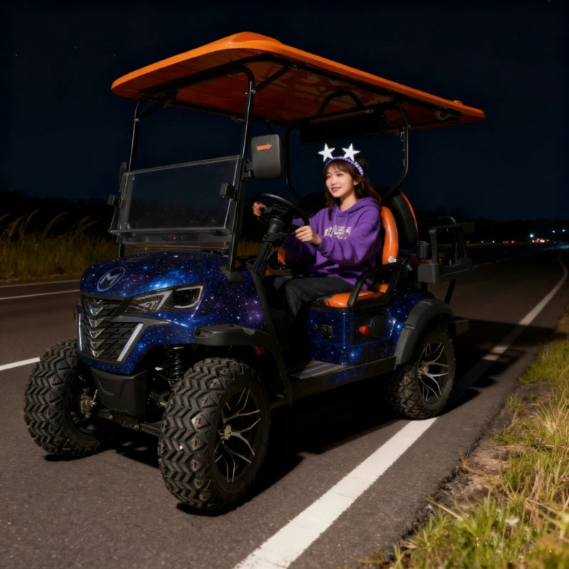 Top-of-the-line 4WD Golf Cart, 4x4 Aluminum Frame, Off-road CE Certified, Powerful Engine, MMC Professional Electric Golf Cart
