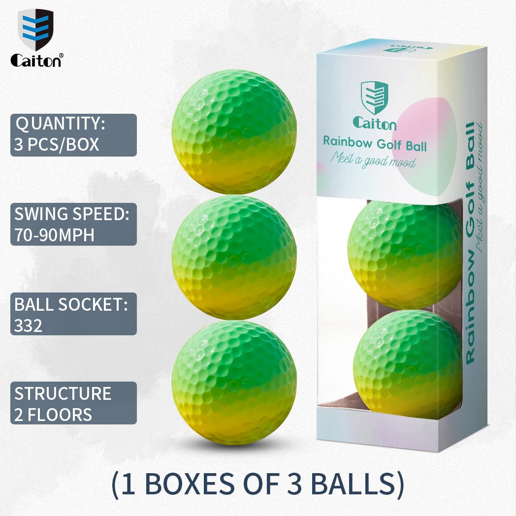 Caiton 12/3PCS Pro Gradient Golf Balls – 2-Layer Soft Balls Add 40+ Yards, Great for Practice, Training, Game or Gift