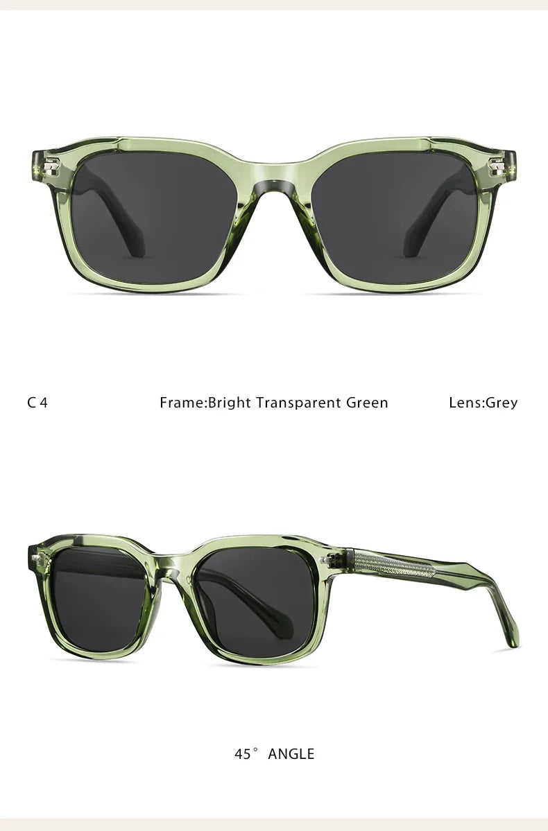 Men Polarized Sunglasses UV400 Square Acetate Eyeglasses Frames Anti Glare Goggles Fishing Cycling Hiking Golf Camping Sports