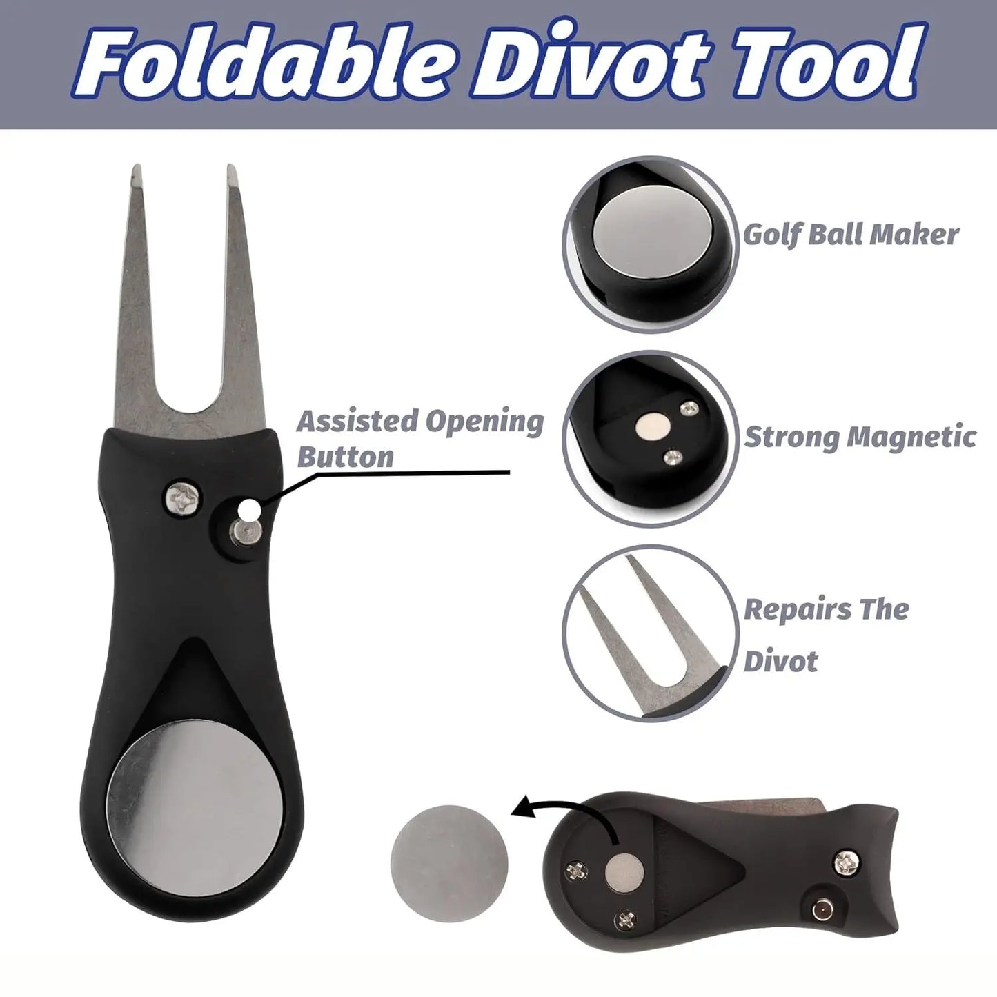 Golf Club Cleaning Kit with Golf Club Cleaner with Water Golf Towel Divot Repair Tool Groove Sharpener Golf Ball Alignment Kit
