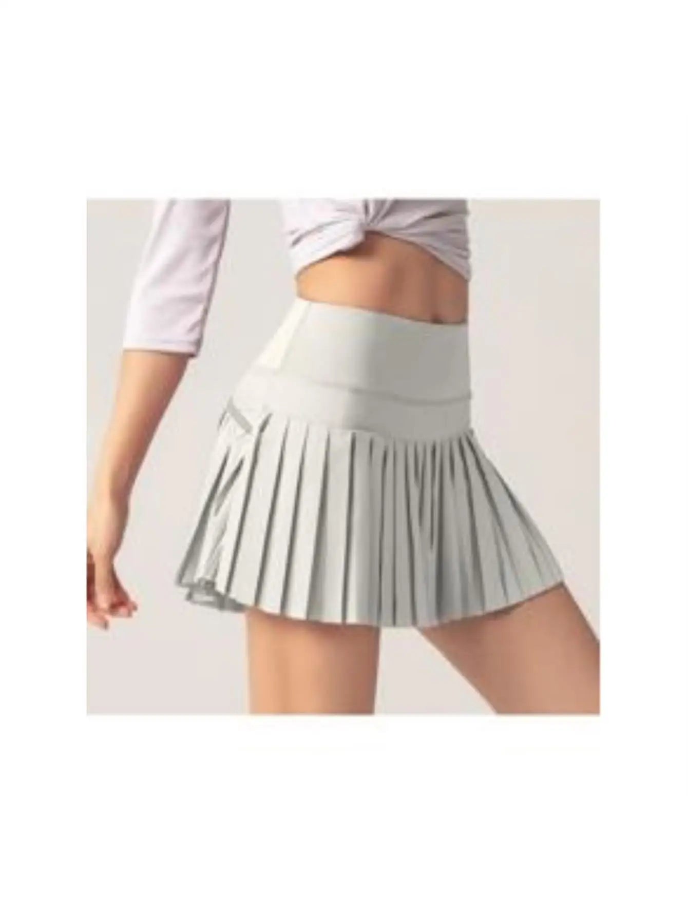 Women's 2-in-1 Tennis Skirt with Pockets, High Waisted Running Golf Skort, Breathable Pleated Fitness Shorts for Summer Sports