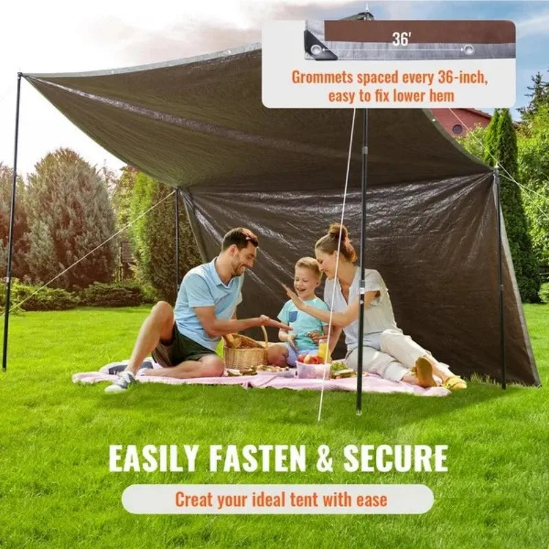 VEVOR Tarp Waterproof 16x20 ft, Plastic Poly Tarp Cover 10 Mil, Multi Purpose Tear UV and Temperature Resistant Outdoor Tarpauli
