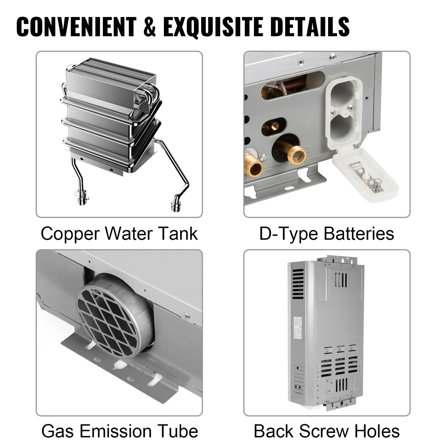 VEVOR LPG Gas Hot Water Heater 6L/8L/10L/12L/16L/18L  Boiler Home Appliance Water Heater With Shower Kit  For Home or Camping