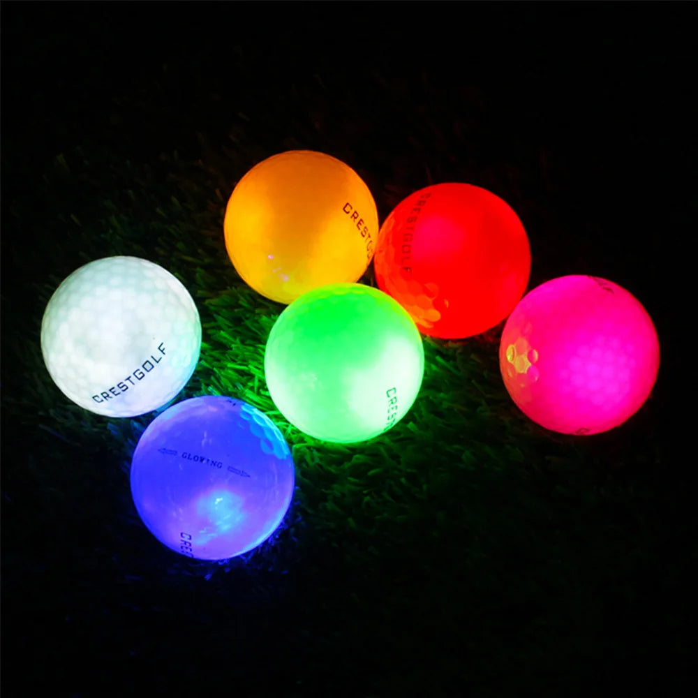 6Pcs Glow In The Dark Light Up Luminous LED Golf Balls 4 Built-in Lights For Night Practice Gift for Golfers