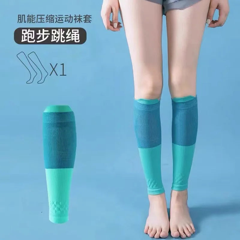 Marathon Off Road Running Blue Ball Sports Compression Calf Cover Multi Color Compression Socks Pressure Calf Socks