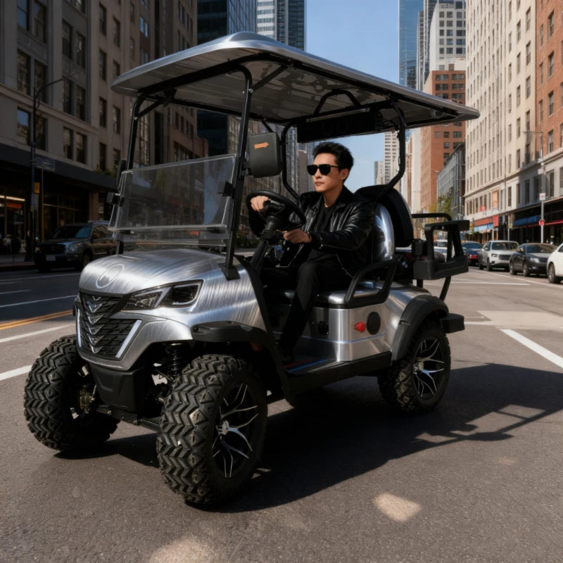 Top-of-the-line 4WD Golf Cart, 4x4 Aluminum Frame, Off-road CE Certified, Powerful Engine, MMC Professional Electric Golf Cart