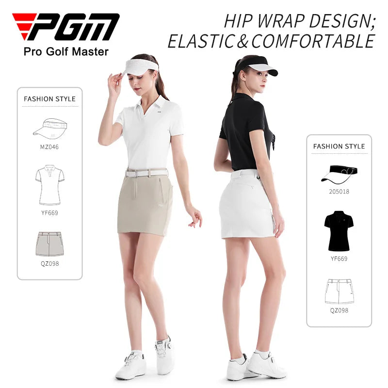 PGM Women Golf Skirt Summer Hip Wrap Breathable and Slimming QZ098