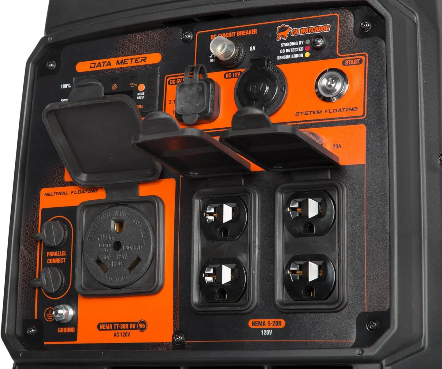 Quiet and Lightweight 4800-Watt Dual Fuel RV-Ready Electric Start Portable Inverter Generator with Fuel Shut Off and CO Watchdog