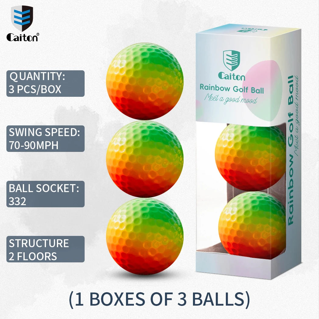Caiton 12/3PCS Pro Gradient Golf Balls – 2-Layer Soft Balls Add 40+ Yards, Great for Practice, Training, Game or Gift