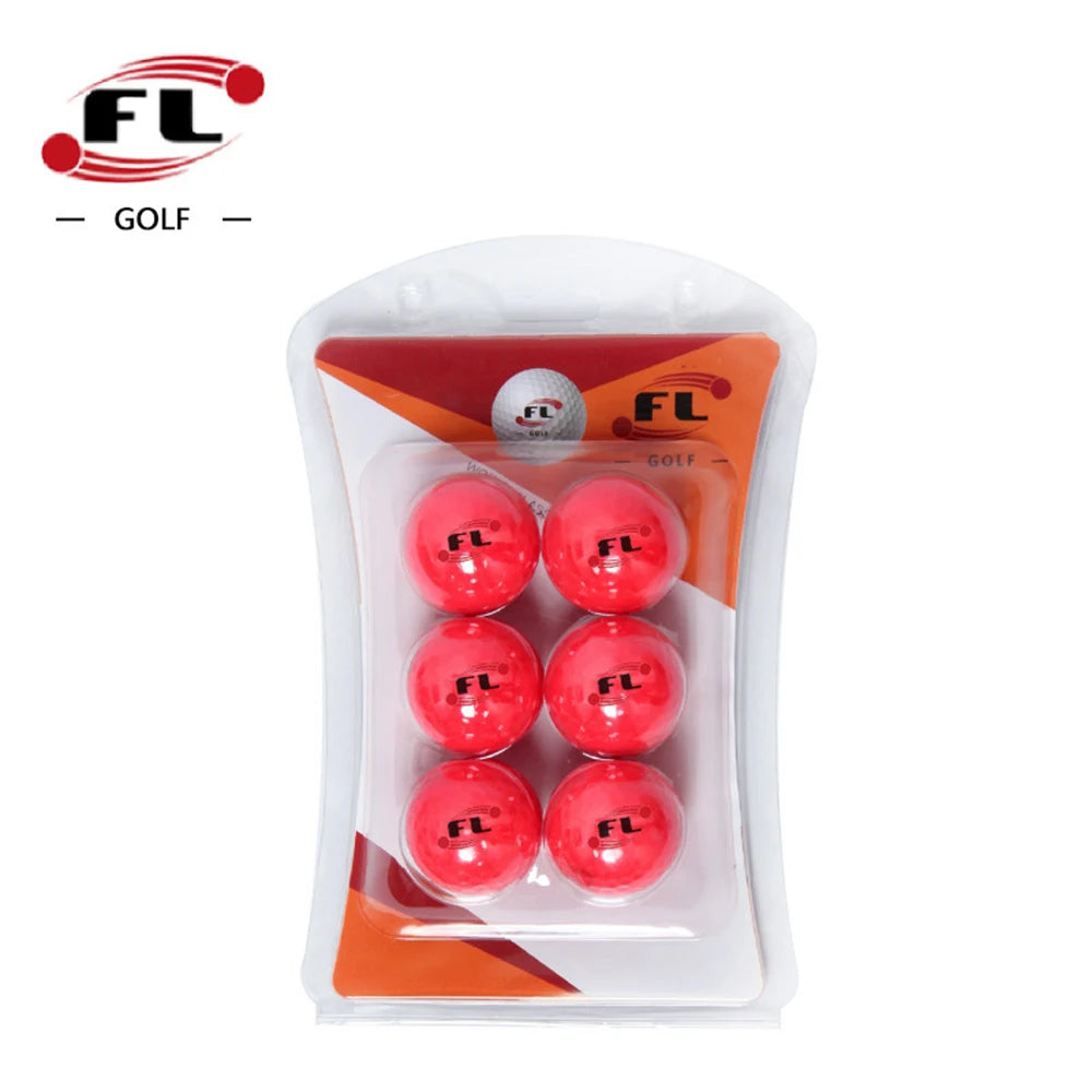 6 Pack Glow Golf Balls for Night Sports - Rubber Fluorescent Glowing in The Dark Golf Ball - Long Lasting Bright Luminous Balls