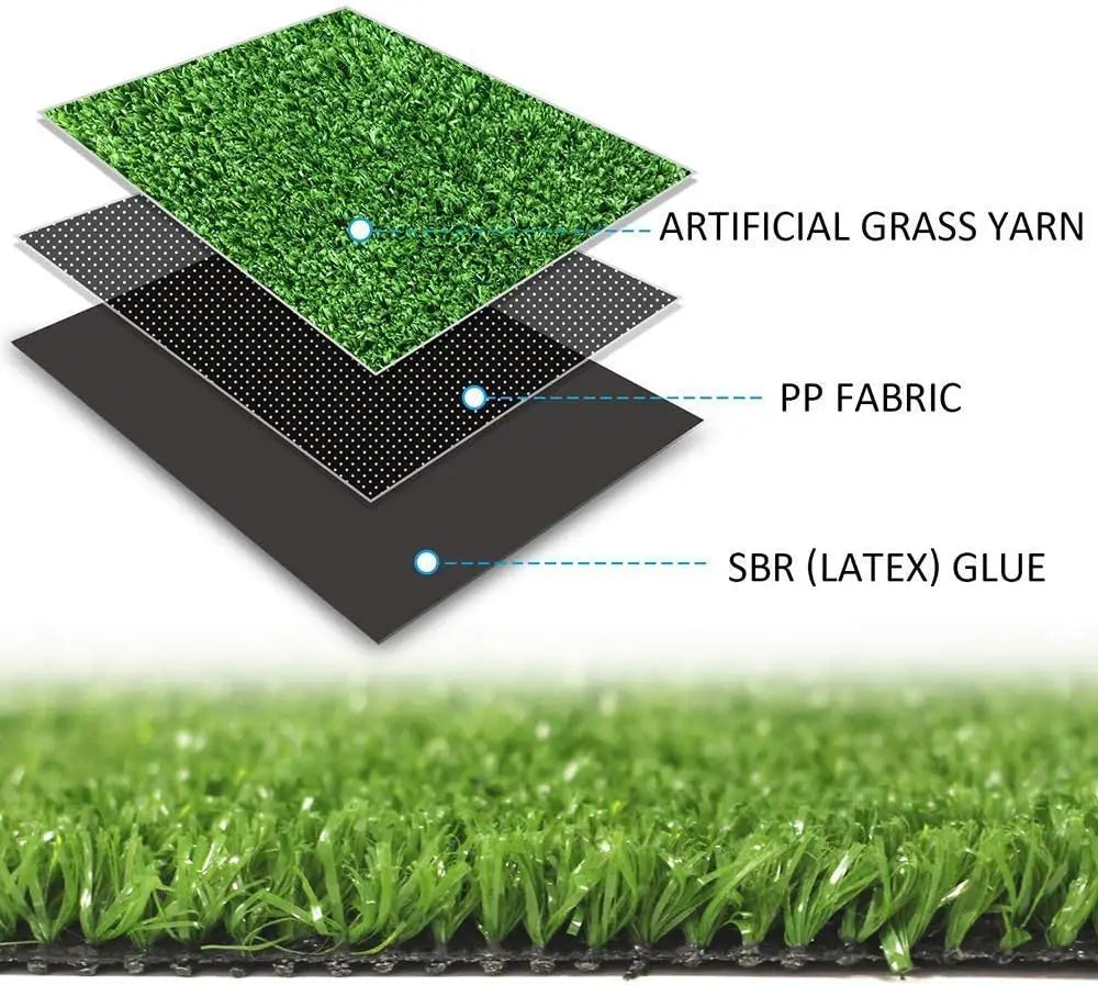 6FTX10FT Artificial Grass Turf - Indoor Outdoor Garden Lawn Synthetic Mat for Pets, Kids, and Landscaping